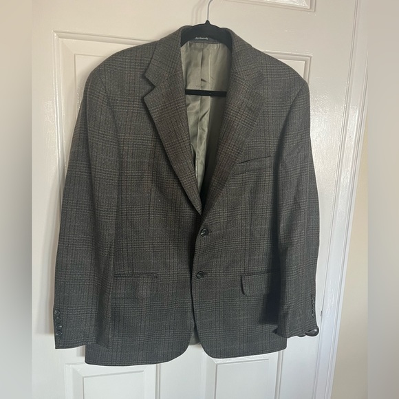 Men’s Italian suit coat Gianfranco Ruffini 40S brown/black plaid